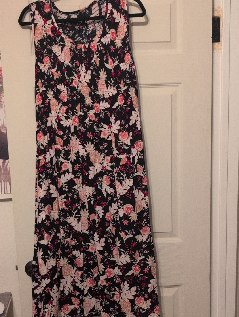 Floral Black Dress with Pink Accents. Never Worn But Tags Were Cut Off. Size Xl